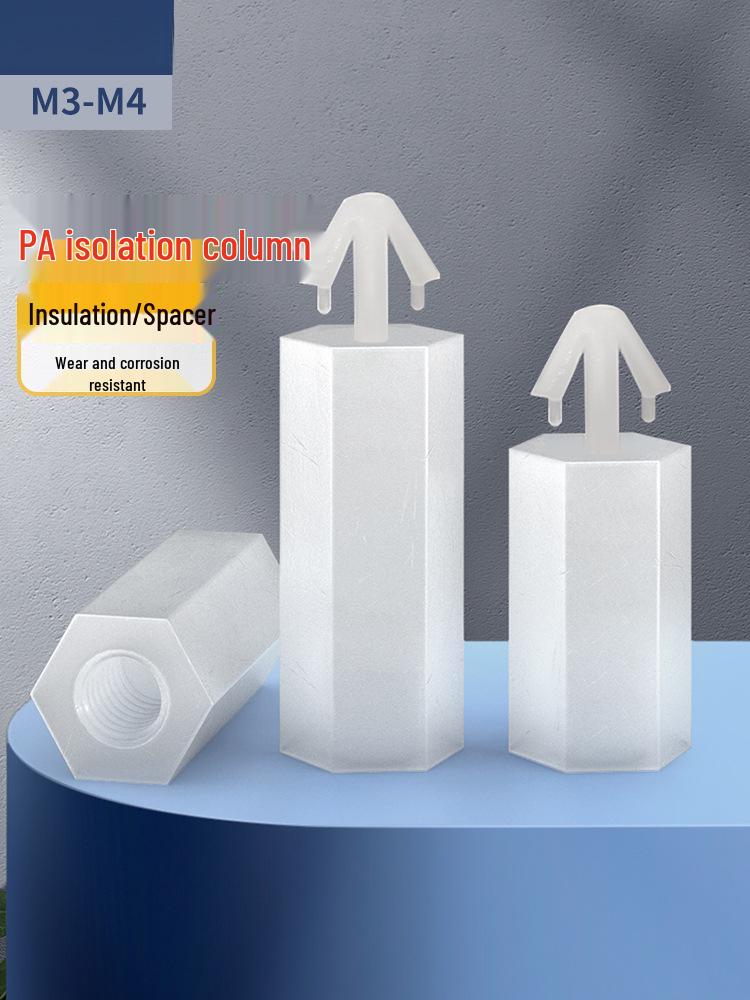 Snap-on Nylon M4 Hex Standoff for PC Board: Aircraft Head Plastic Spacer