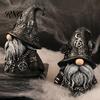 Ретро Черно-серебряная Фигурка Гнома Хэллоуин Готский Гном Фигурка из Смолы, Темный Безликий Кукла Колдуна для Декора Колдовства Настольная Полка, Жуткий Дом