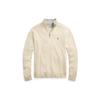 Polo Embroidered Logo Pattern Half-Zip Pullover Stand Collar Sweatshirt Men Sweatshirt Beige 710812963-017