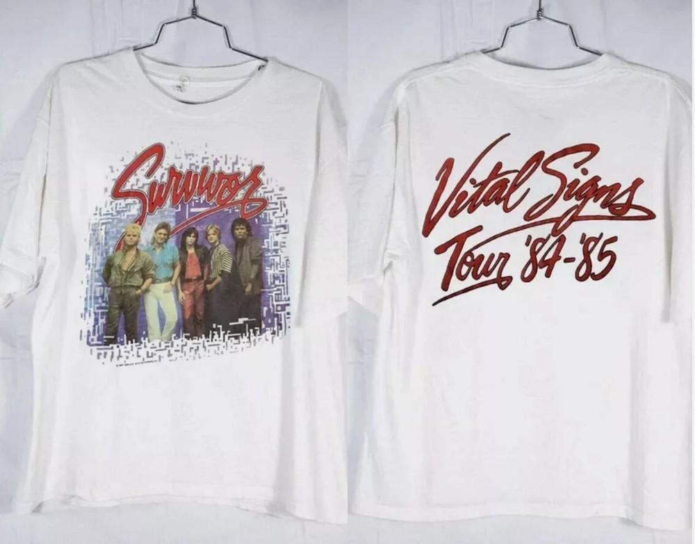 Футболка Survivor Band 1984 Survivor Vital Signs Tour '84 85 Рок-концерт Музыка Унисекс Футболка
