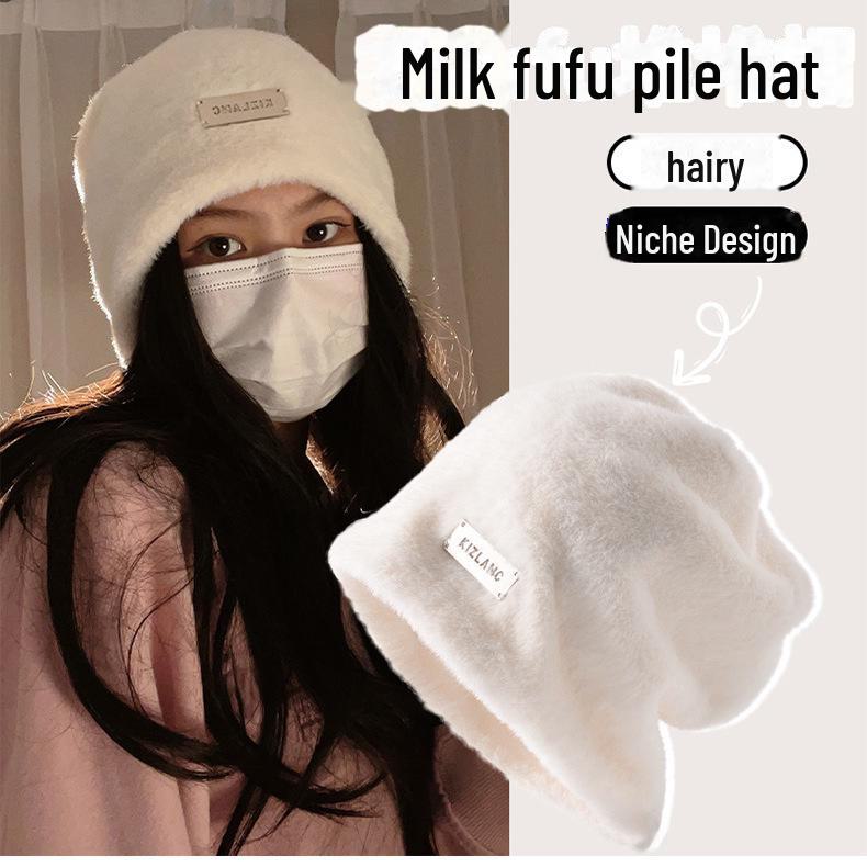 Женская плюшевая шапка-рыбак: Зимний теплый мех кролика, закрывающий лицо, большой обхват головы, небольшой мех для защиты от холодной погоды.