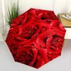 Rainbow Rose Automatic Folding Umbrella Lightweight Retractable Design With 8 Ribs For Outdoor Travel Accessoriest87