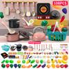 69/84/92/108 Pcs Play Kitchen Accessories Set Toy for Toddler Pretend Food Cooking Kitchen Playset Toys Christmas Gift for Kids