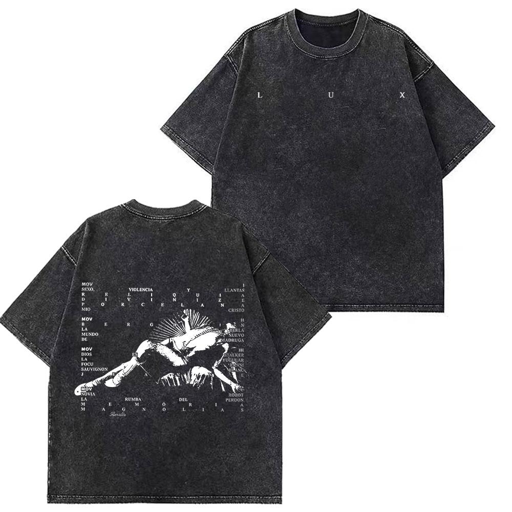 Singer Rosala LUX Musical Notes Graphic Tees Unisex Women Fashion Tshirt  Loose Casual Aesthetics Washed Tshirts Streetwear