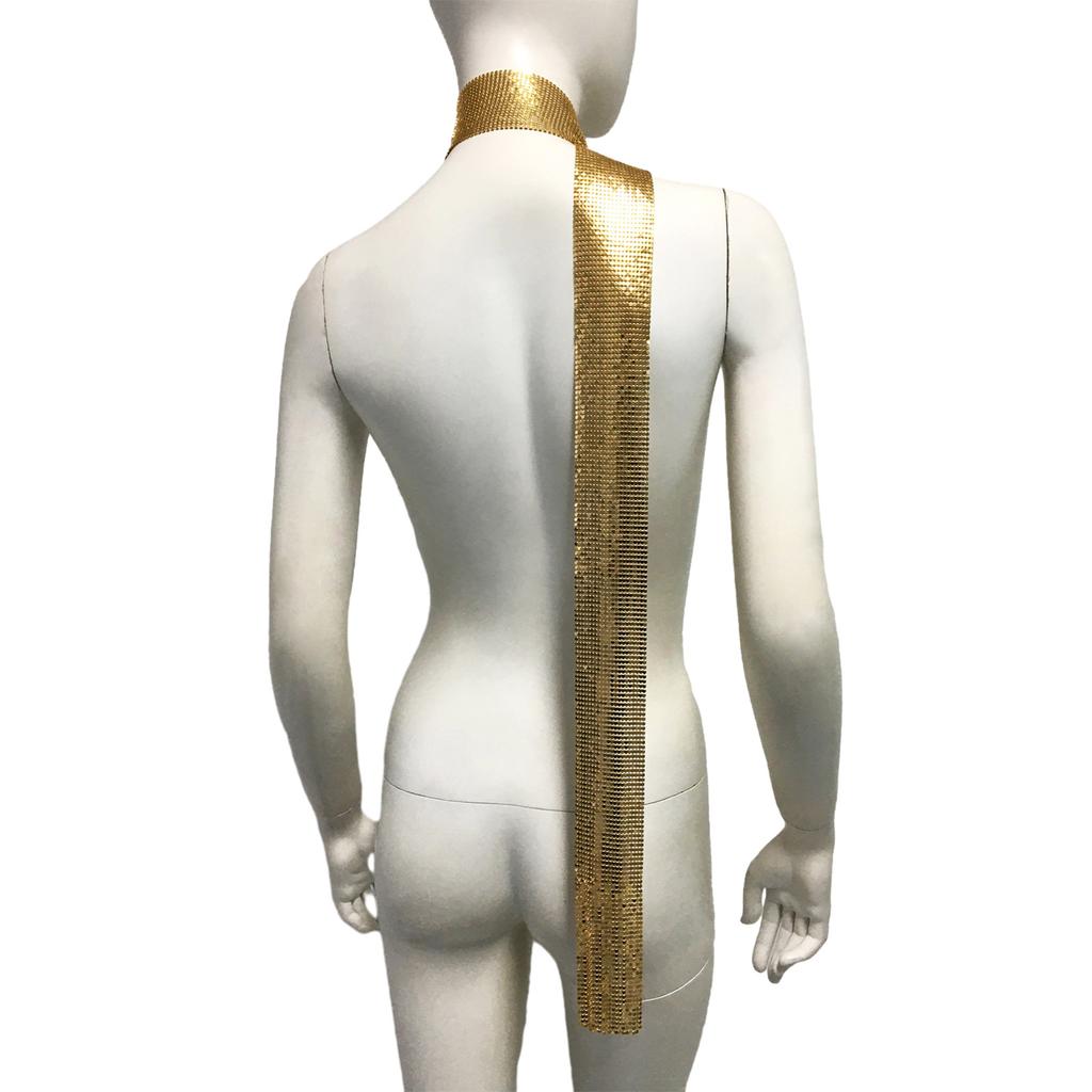 Блестящий шарф для женщин Цепочка-воротник Полностью пайетки Ночной клуб Вечеринка Рейвы Костюм Блинг-блинг Чокер