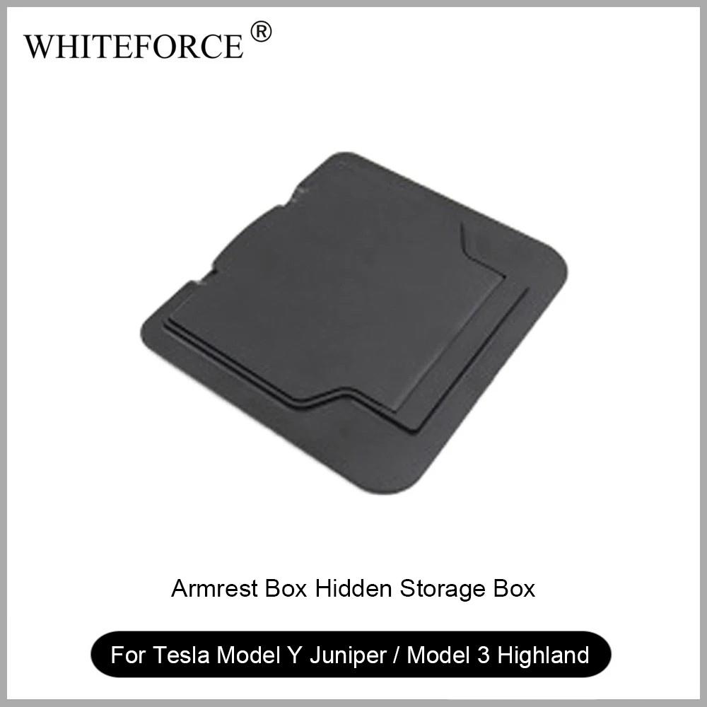 For Tesla Model Y Juniper Storage Box Center Armrest Hidden Box Model 3 Highland Center Console Organizer Tray Armrest Cubby