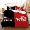 3D King and Queen Bedding Set Black Couple Room Duvet Cover Pillowcase 2/3 Holiday Gift AU210 * 240 Full Size Quick Drying Soft Home Textile