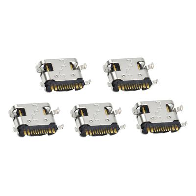 5 шт. Горизонтальный разъем Type-C, гнездо, 16 контактов, 4 ножки, погружная пластина 1.6