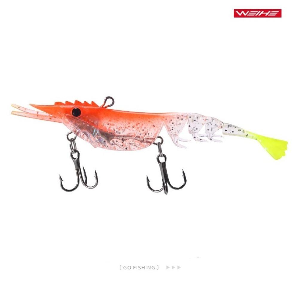 Single hook Shrimp Fake Bait Soft Hook Worm Silicone New style Prawn Lure