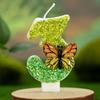 Green Butterfly Birthday Candles 0-9 Number Original Birthday Candles Soywax Glitter Birthday Candle