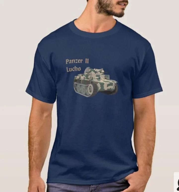 Футболка с изображением немецкого легкого танка Panzer II Luchs, 100% хлопок, круглый вырез, короткий рукав, повседневная, унисекс, размеры S-3XL