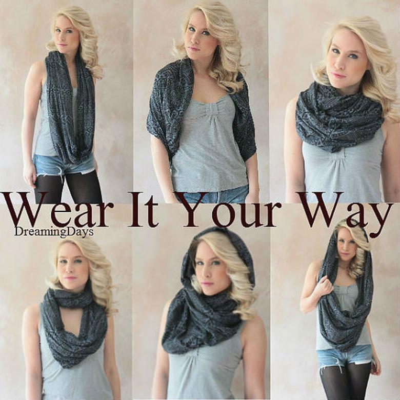 Solid Cotton Seamless Infinity Scarf, Shawl & Nursing Cover