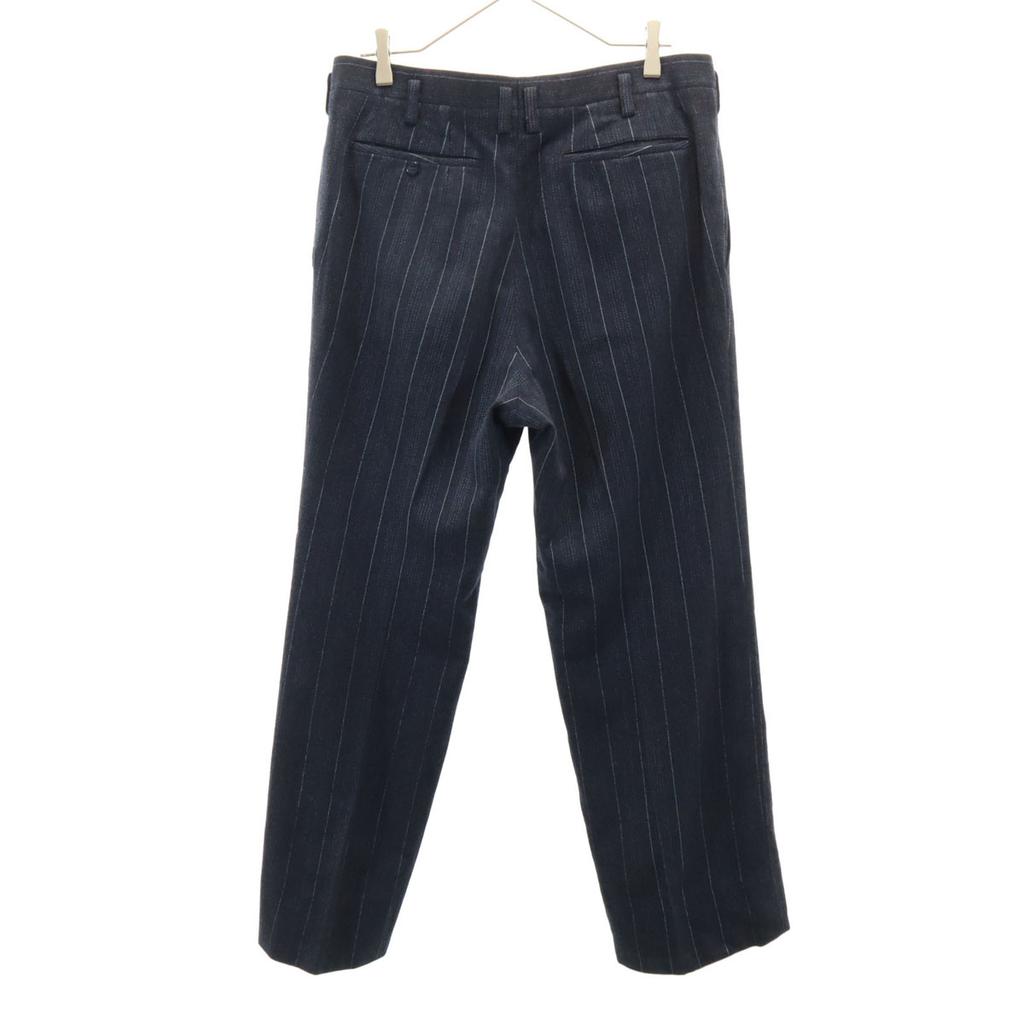 60s 70s vintage Striped Pattern Slacks pants Navy TALON ZIP Men's Used