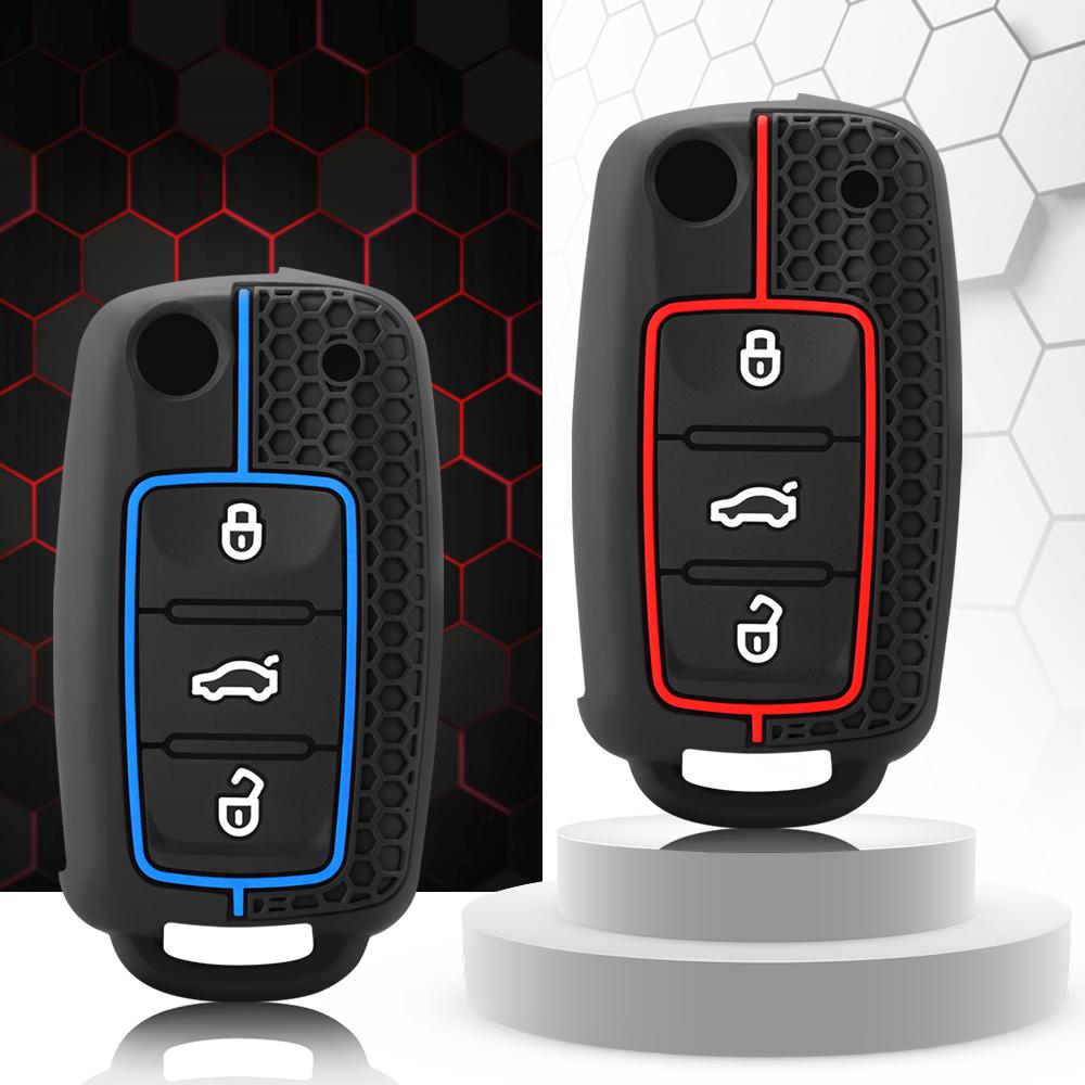 Чехол для автомобильного ключа силиконовый чехол для Volkswagen VW Polo Golf Passat Tiguan Beetle Caddy T5 Up Eos Skoda Octavia Seat Leon Altea