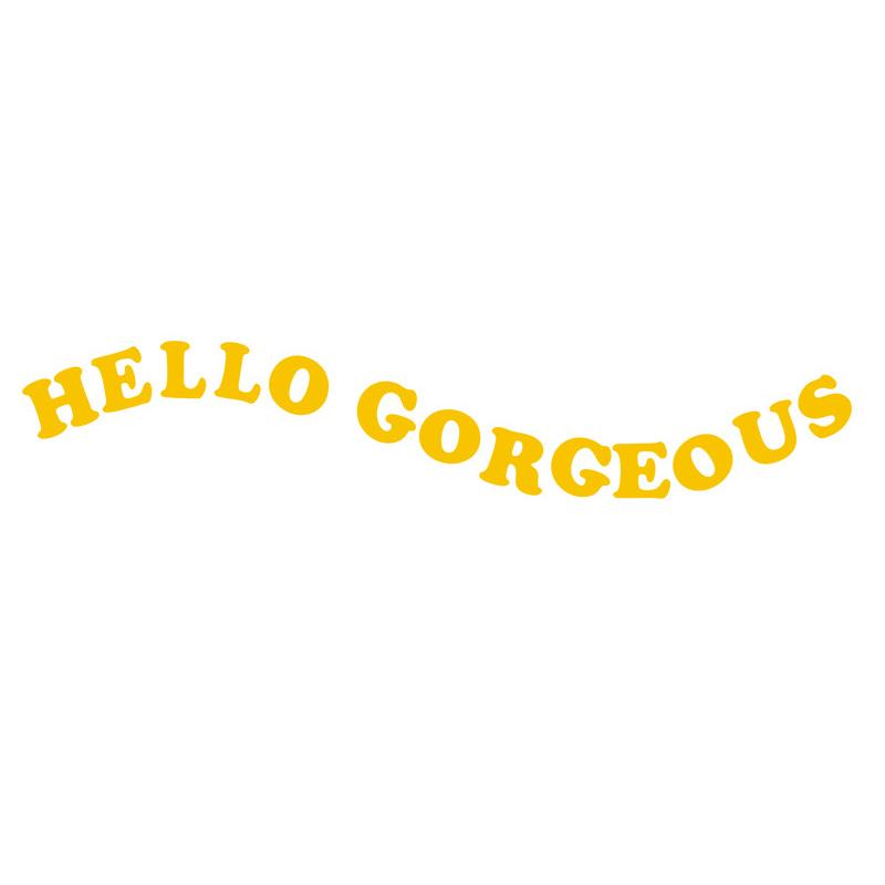 1 шт. наклейка на зеркало автомобиля Hello Gorgeous Text Cute Vinyl Decals Auto Decoration Access Водонепроницаемая наклейка на зеркало автомобиля