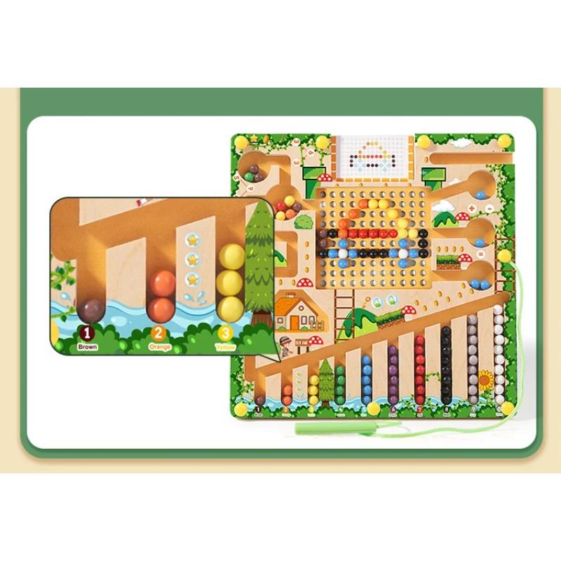 Магнитные сортировочные игры Монтессори Пазл Игрушки Лабиринт Доска Обучение Цвету Счету Классификация Чисел Деревянные Развивающие Игрушки