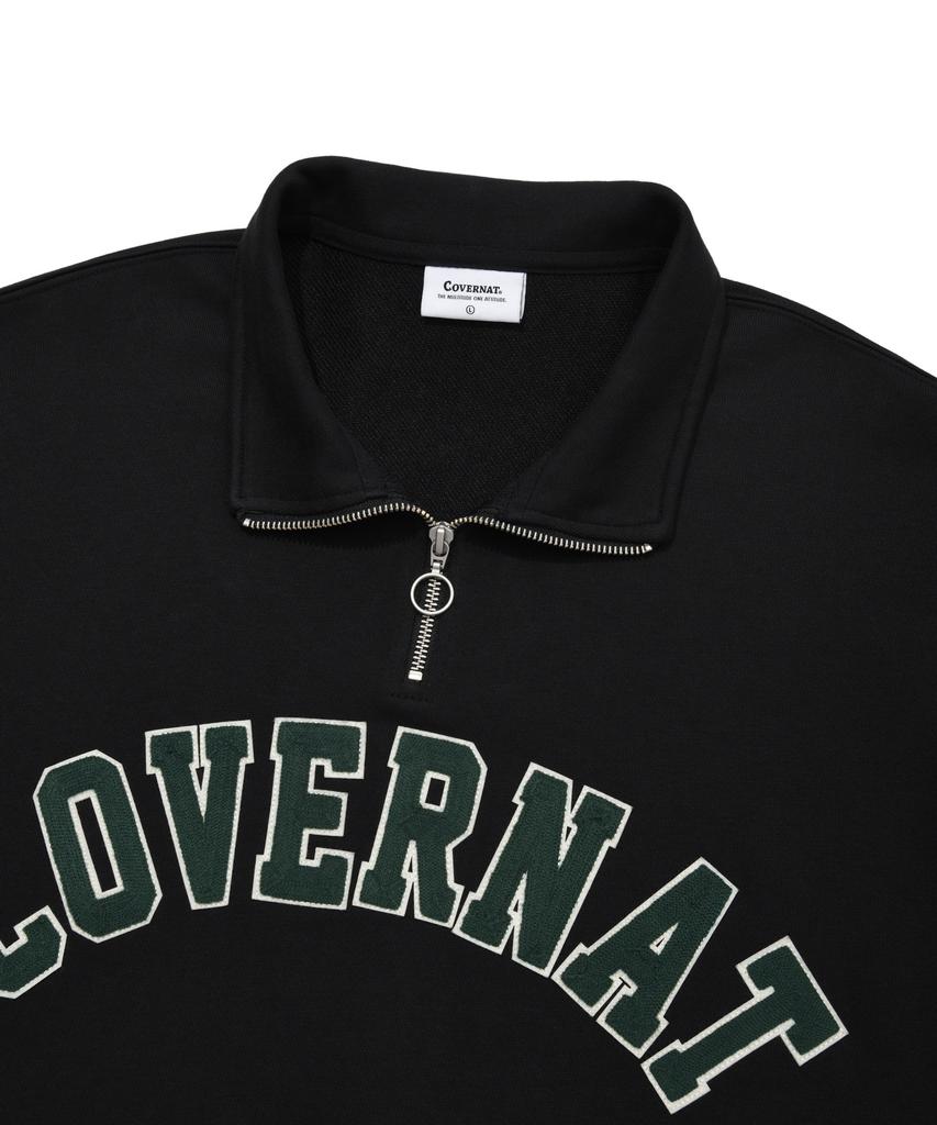 COVERNAT Arch Logo Half Zip Sweatshirt Black