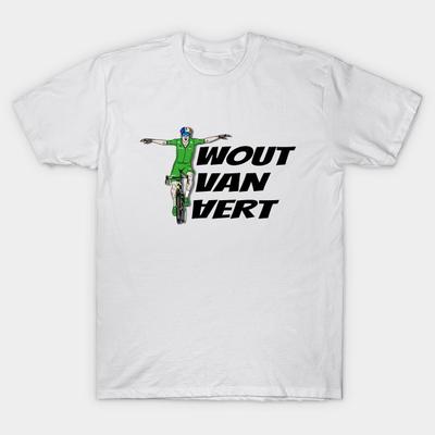 Азиатский размер Мужская футболка с принтом Wout Van Vert Тур де Франс 2022 - Зеленая майка Чемпион Без выреза Термотрансферный принт Хлопковая футболка