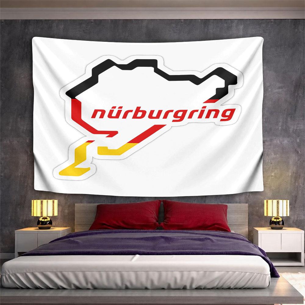 Nurburgring Track Tapestry Wall Hanging German Racing Circuit Art Decor for Bedroom Man Cave