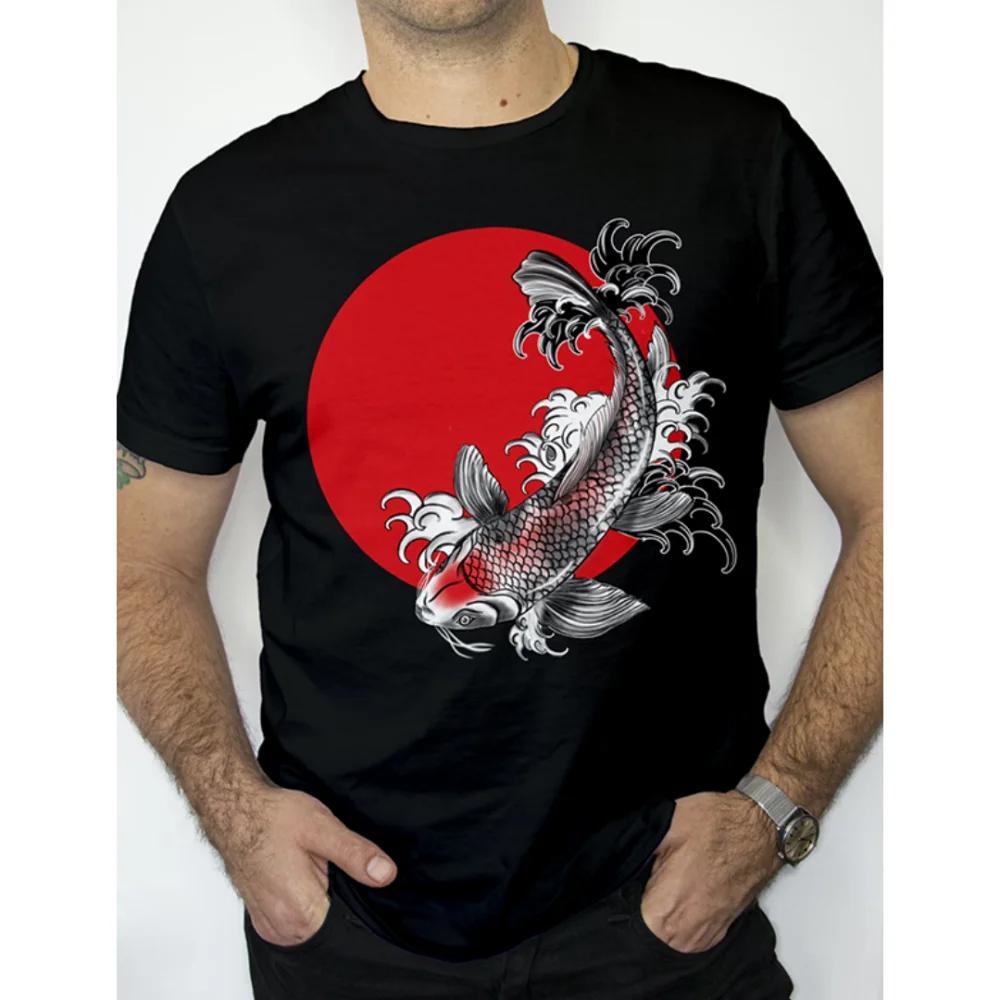 Новая пляжная уличная японская 3D-печатная мужская футболка Ukiyo-e, модная мужская футболка с круглым вырезом в стиле хип-хоп в стиле Харадзюку, с коротким рукавом