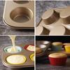 Carbon Steel Cupcake Tin 12-Cup Design Baking Pan Tea Cakes Bakeware Tray  Home Baking