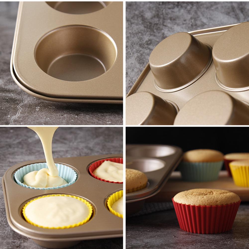 Carbon Steel Cupcake Tin 12-Cup Design Baking Pan Tea Cakes Bakeware Tray  Home Baking