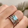 Sanjie European & American Ladies' Aquamarine Ring - All-Match Catwalk Jewelry