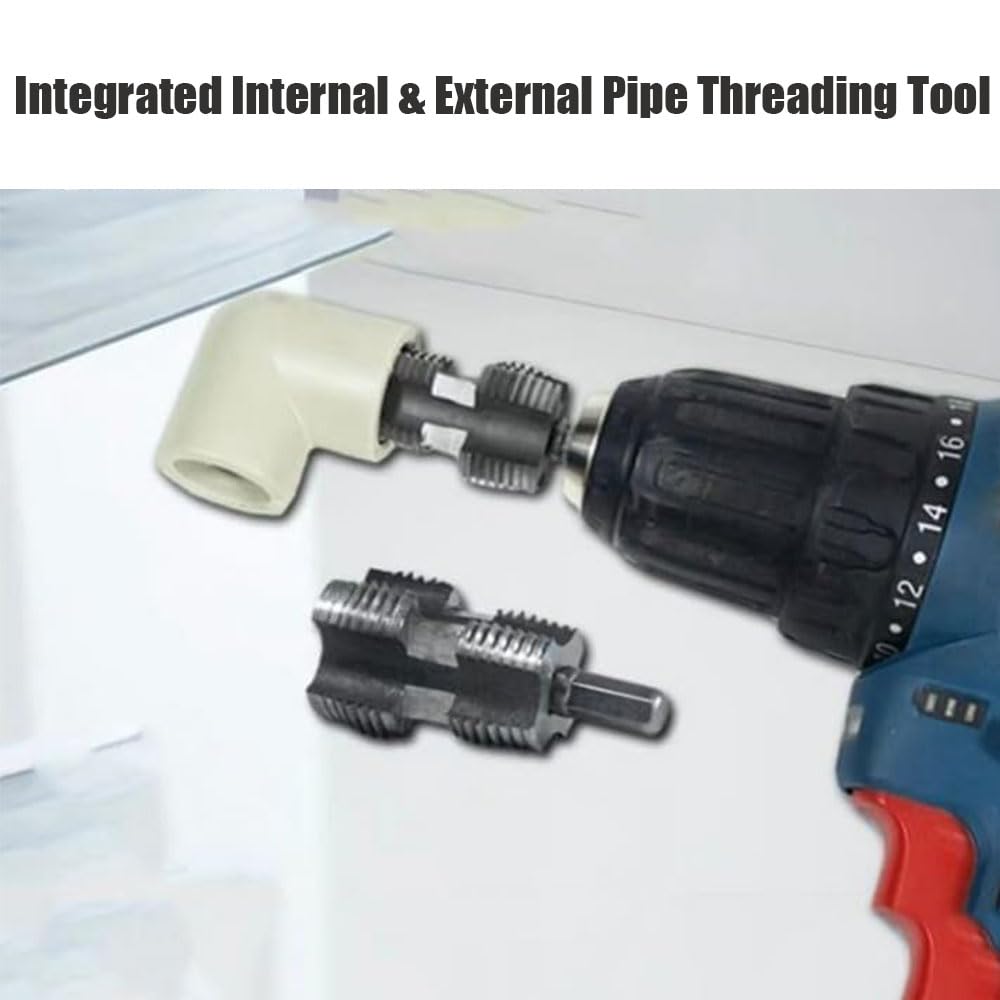 Интегрированный инструмент для нарезания внутренней и внешней трубной резьбы, новый инструмент для нарезания трубной резьбы 2025 года, 1/2" (DN15) 3/4" (Ду20) Инструмент для нарезания резьбы на трубах разных размеров