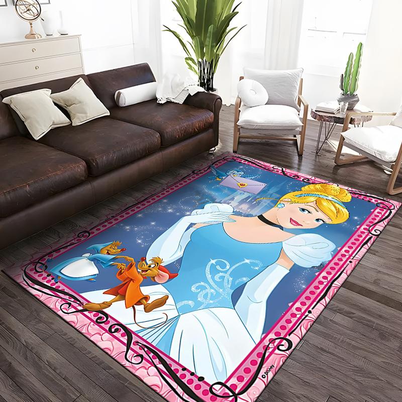 Various Styles and Sizes Princess Cinderella Pattern Carpets Bedroom Play Mat Living Room Areas Rug Home Decoration Luxury Gifts