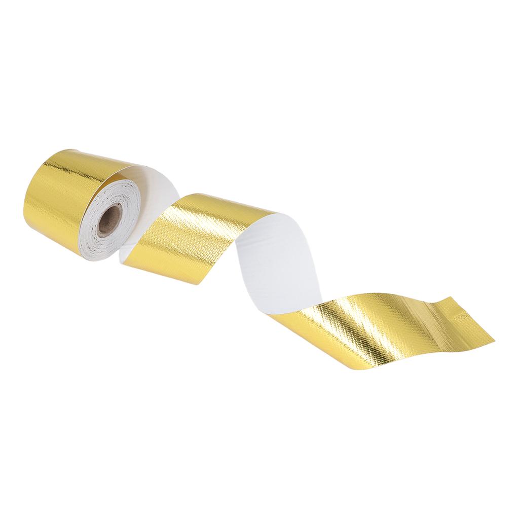 Heat Shield Tape Self Adhesive Aluminum Foil Heat Reflective Resistant Hose Auto Use 2inx32.8ft