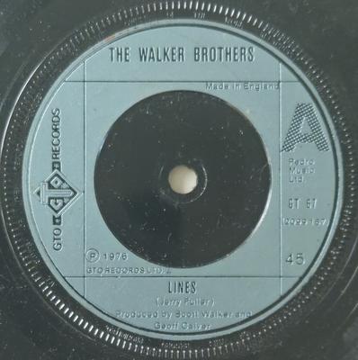 7-дюймовая пластинка WALKER BROTHERS - Lines GT67 GTO 1976 UK Рок Б/У