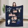 Плед из флиса B-Billie-Girl E-eilish American Singer для дивана и улицы, мягкий, плюшевый, тонкий.