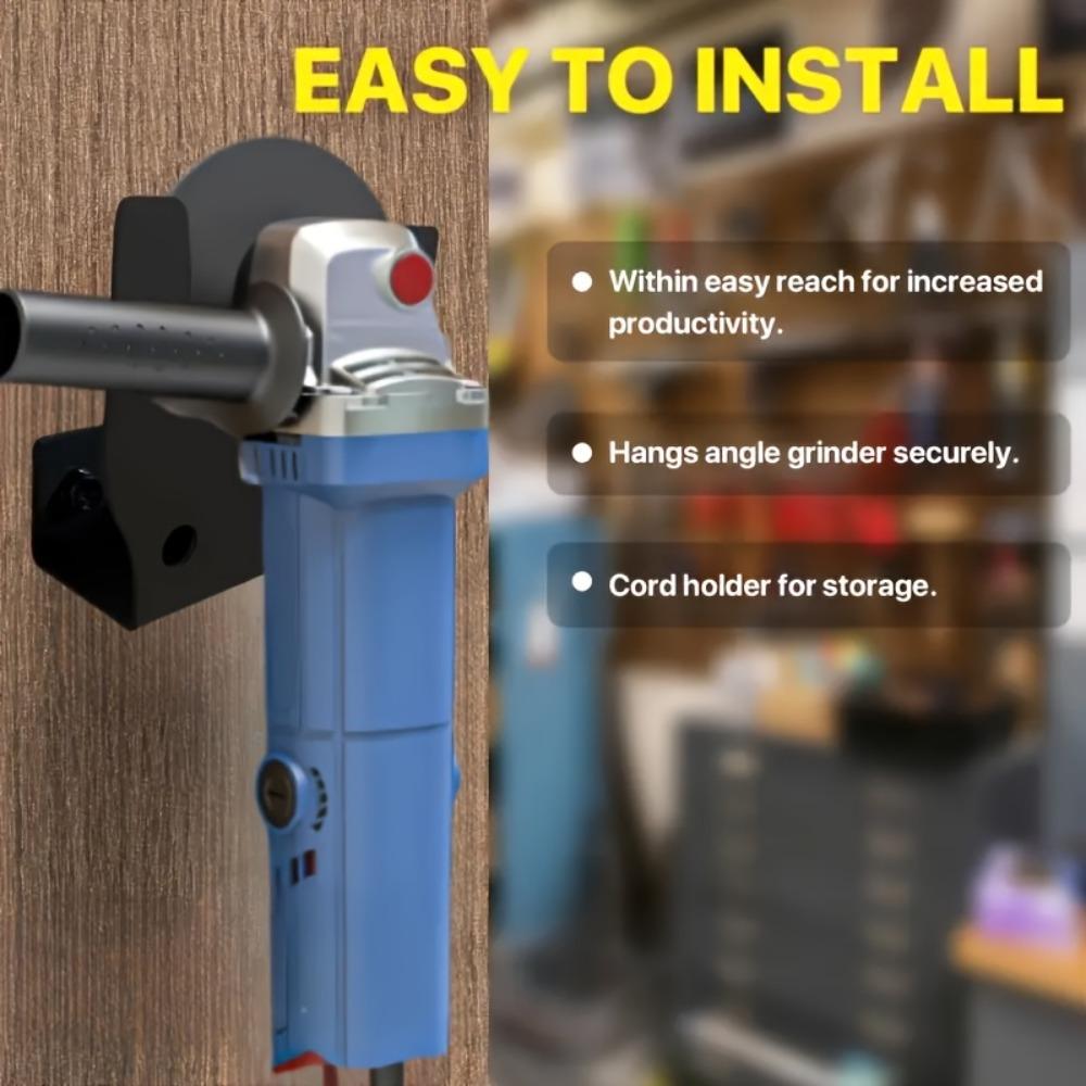 Easy Installation Metal Angle Grinder Holder Sleek Tool Rack for Polishing Tools