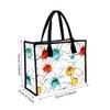 Colorful Cracked Print Tote Bag Casual Large Capacity Handbag for Daily Use