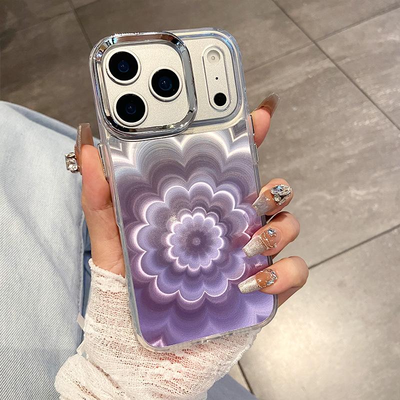 Блестящий Лазерный Глянцевый Чехол-Цветок Аврора для IPhone 17Pro 17 Air 16 15 14 13 12 11 Pro Max Покрытие Ударопрочный Бампер