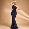 Cross-Border Foreign Trade Formal Dress, Evening Gown, Women's Banquet Elegant Fishtail Birthday Dress, European Style Long Dress, Tie-Up Dress