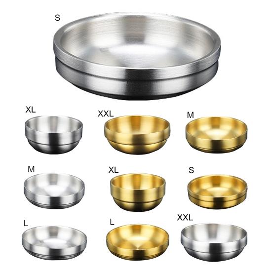 Небольшое блюдо, двухслойная изоляция, нержавеющая сталь, корейский стиль, противоожоговая миска для кимчи, блюдце, кухонные принадлежности