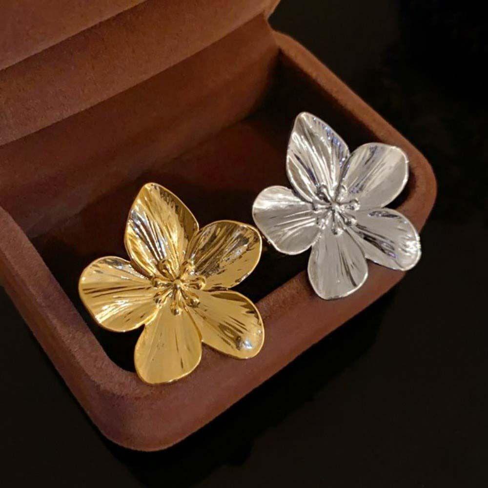 5 Petals Opening Finger Ring Copper Finger Hand Ring Metal Flower Opening Ring Party Favors