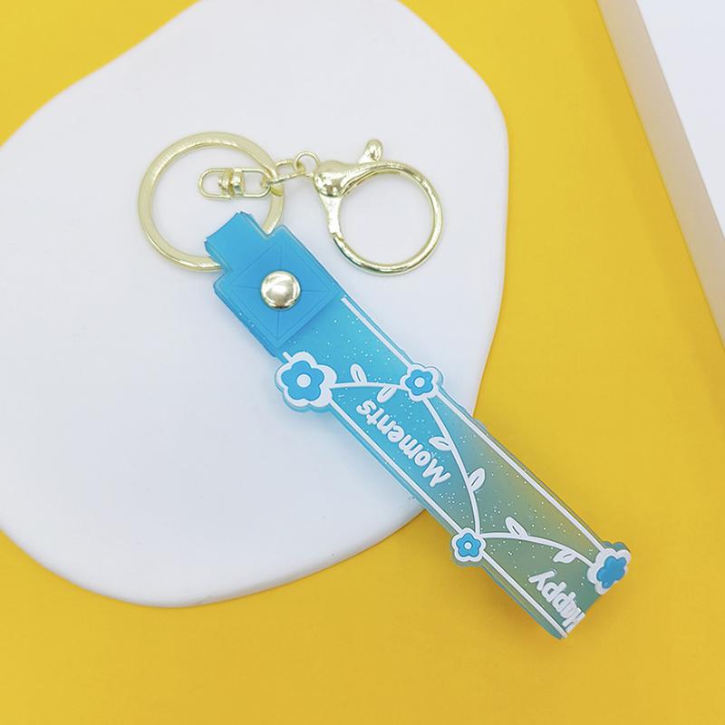 Прозрачный ПВХ мягкий резиновый брелок для ключей английский маленький цветок желе цвета сливы конфетный цвет капли клейкий браслет