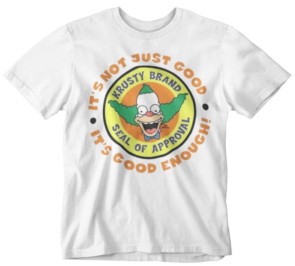 Футболка Simpsons Krusty Brand Ретро Крутой Подарок Мультяшная ТВ 90-х Великобритания Унисекс Футболка