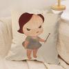 YYoshitomo Nara Art Cushion Cover Soft Plush Fabric DoubleSided Printed Cushion Covers for All Seasons Home Decor