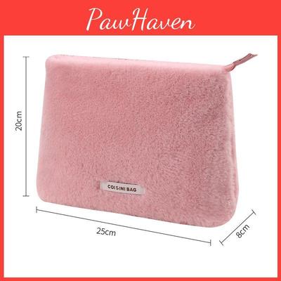 Новая плюшевая портативная косметичка, модная сумка для хранения из искусственного кроличьего меха, клатч, органайзер для макияжа, оптом