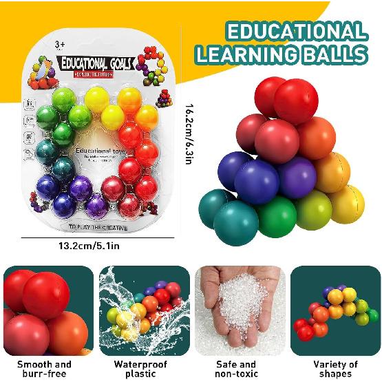 Fidget Balls, Fidget Toys Adults, Sensory Toys for Kids with Autism, Educational Ball for Travel Toys, Christmas, Stocking Stuffers