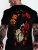 Men's 3D Skull Printed T-shirt Fashion Hip Hop Street Short Sleeve Top Short Sleeve Summer Casual Comfortable Round Neck T-shirt