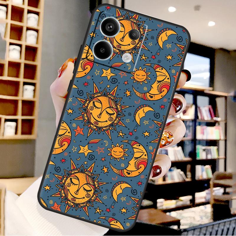 Sun And Moon Star For Xiaomi Redmi Note 13 Pro 9 10 11 12 14 15 Pro Plus Case For Redmi 15 12C 13C 14C 10C 15C