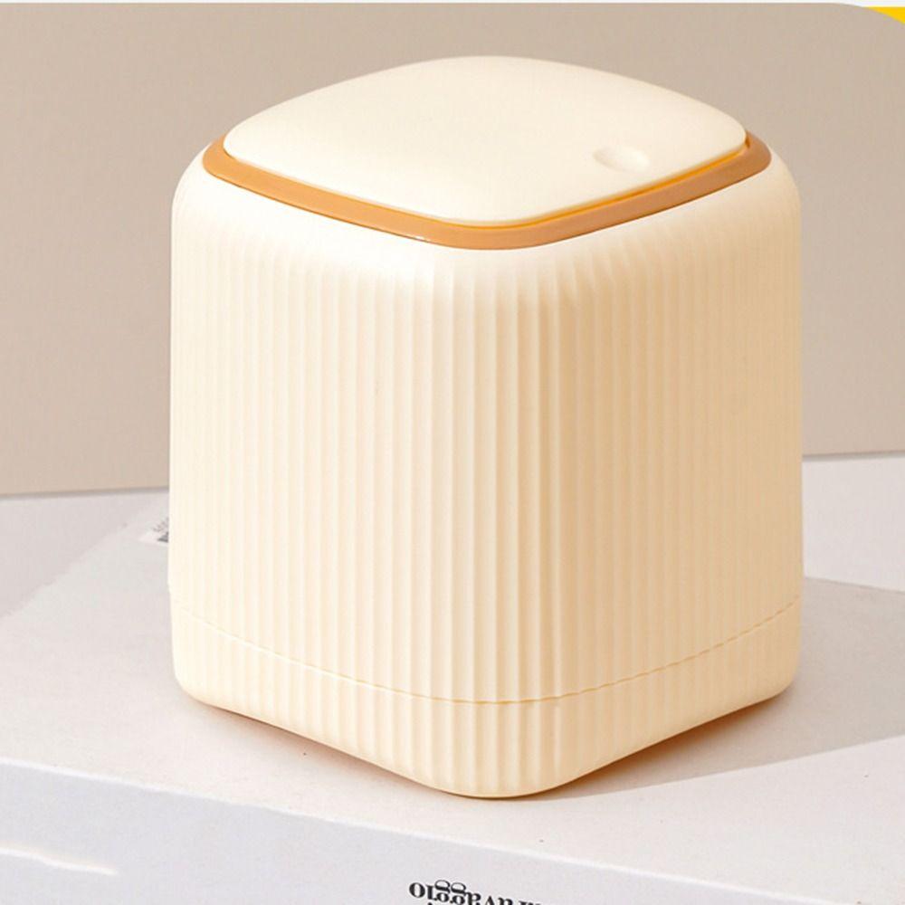Pop-up Lid Desktop Trash Can Press Type Garbage Storage Box Creative Paper Waste Bin Bedroom