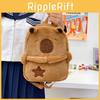Capybara Backpack Double Girls Go Out Large Capacity Class Schoolbags Plush