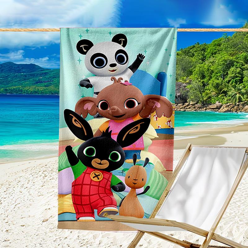 proof beach towel with a Bing pattern - soft,absorbent,quick-drying,machine washable - perfect for swimming,camping,bathing