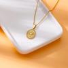 Vintage Gold Stainless Steel Small Sun Geometric Necklace Women's Exquisite Pendant Niche Design Premium Accessories