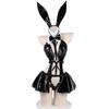 Хэллоуин Обратный Кролик Сексуальная Девушка Кролик Эротическая Тренировка Милый Милый Соблазн Экстремальный Маленький Дьявол Трико Высокие Ноги PU Кожа Moe Нижнее Белье Кролик Горничная